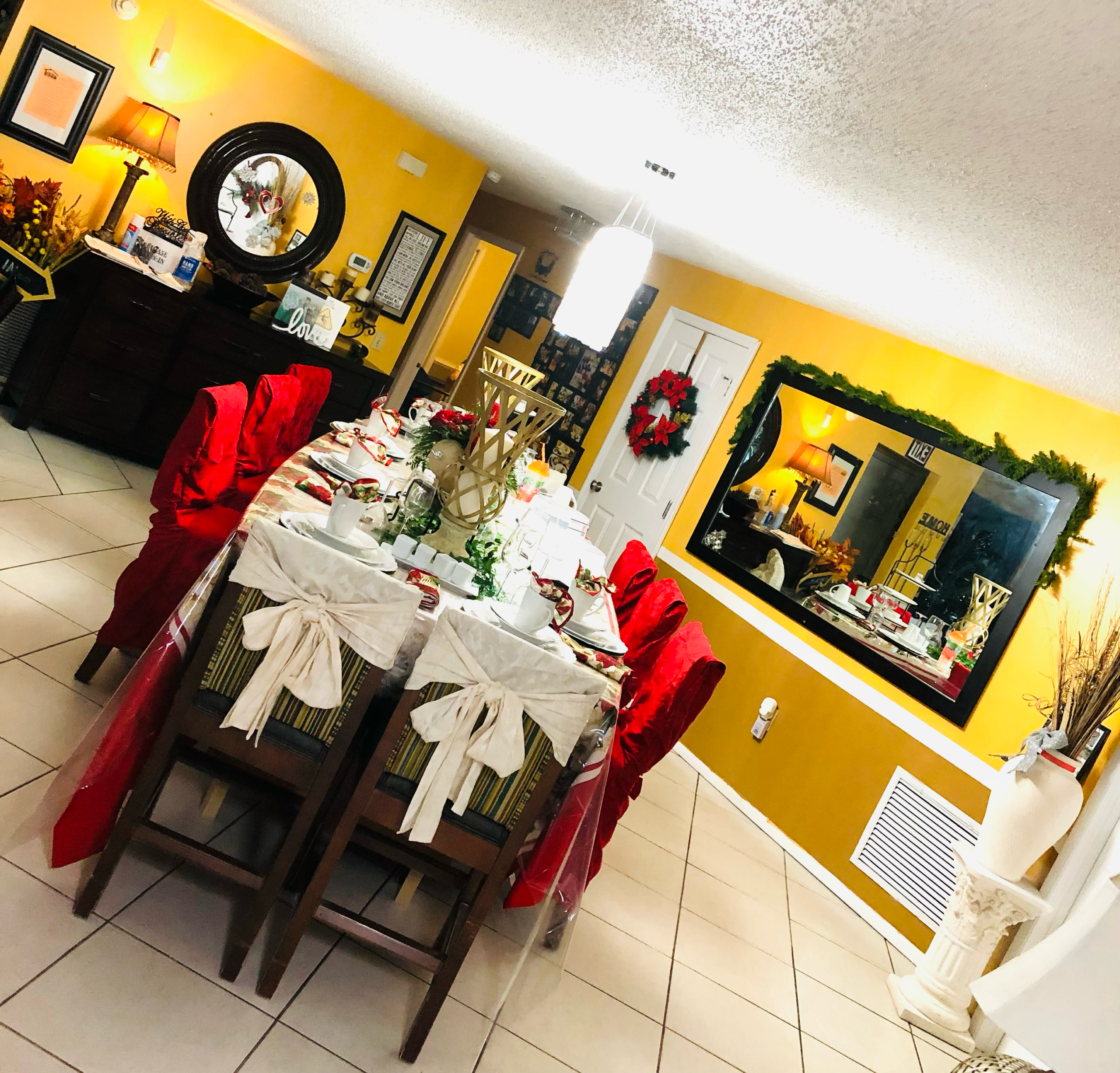 Decorated dining room interior at No Place Like Home