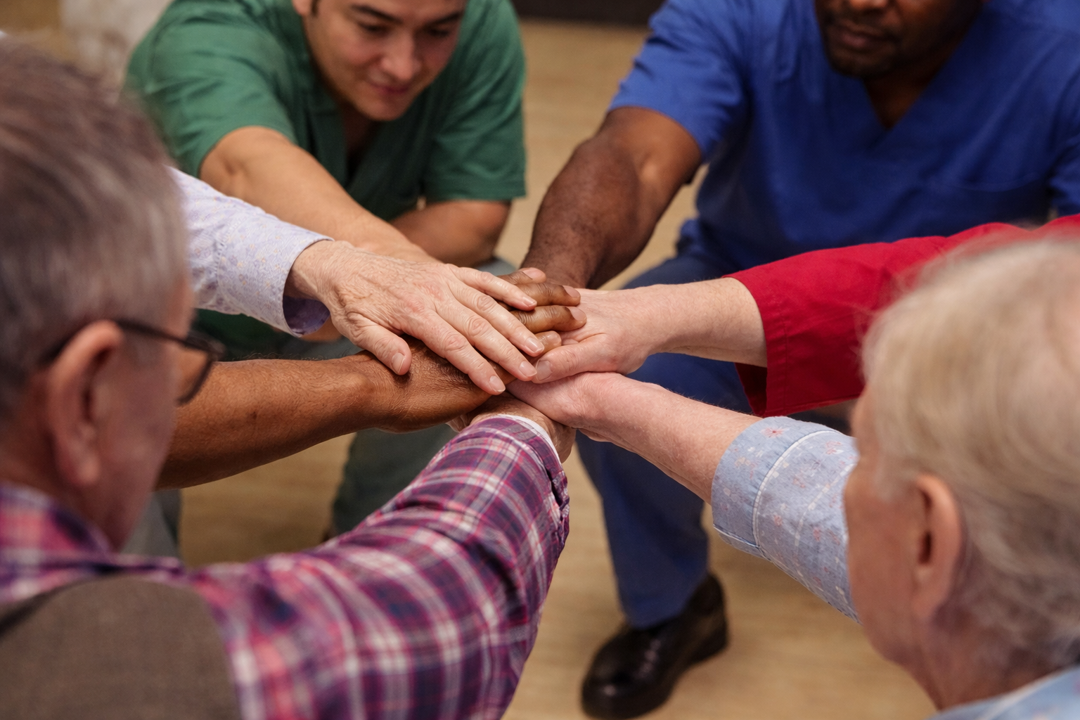 Multigenerational family and community support for a senior resident